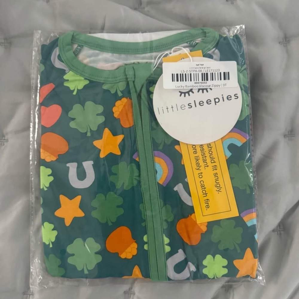 Little Sleepies Green Baby Onesie